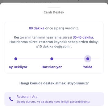 Getir 80 Dakikadır Siparişin Teslim Edilmemesi