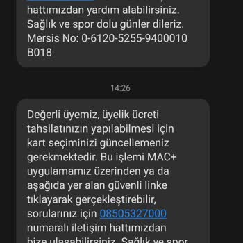 MACfit (Antalya) İptal Ettirdiğim Üyelik İçin Ücret İstiyorlar