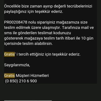 Gratis Ürün Teslimatının Gecikmesi