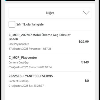 Vodafone Hattımdan İzinsiz Çekilen Mobil Ödemeler