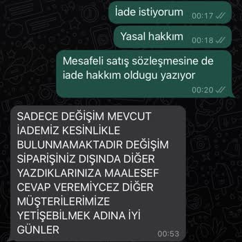 Tuba Mutioğlu Ürünü Geri Alıp Ücret İademi Yapmadılar