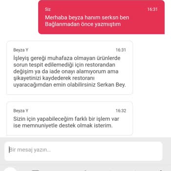 Yemek Sepeti Ücret İadesi Kabul Etmiyor