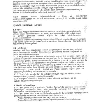 Peugeot Full Servis Sözleşmesine Uymuyor