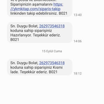YKM Kitap /Gönderim Yapmıyor