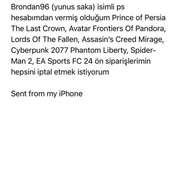 PlayStation Türkiye Ön Sipariş İptali