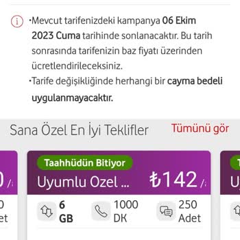 Vodafone Tarife İndirimi Yapmaması