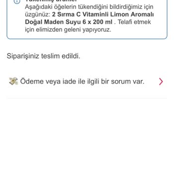Yemeksepeti Mahalle Yemeksepeti Eksik Ürün İade Bedelini Ödemiyor
