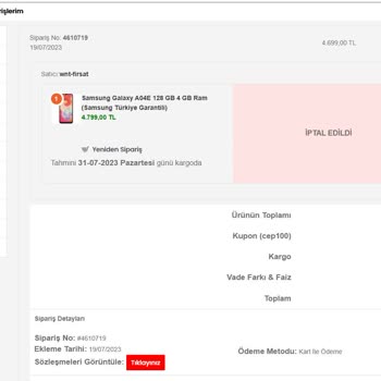Wnt.com.tr Mağduriyeti Aylardır Gelmeyen Telefon ve İade Yok