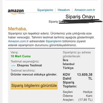 Amazon Türkiye Paramı Vermiyor