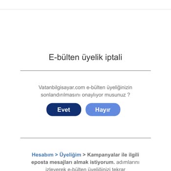 Vatan Bilgisayar İzinsiz Kampanya Mailleri