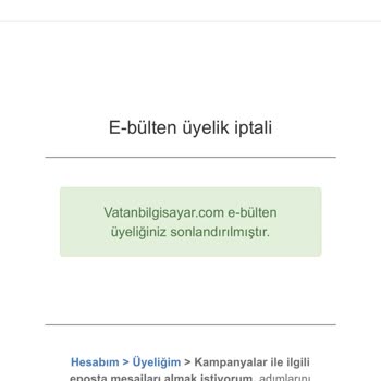 Vatan Bilgisayar İzinsiz Kampanya Mailleri