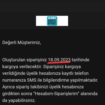A101 Sipariş Gecikmesi Ve Para İadesi