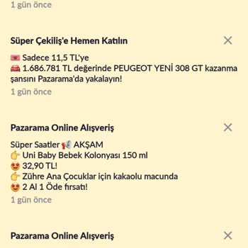 Maximum Pazarama İzinsiz Reklam Bildirimi!