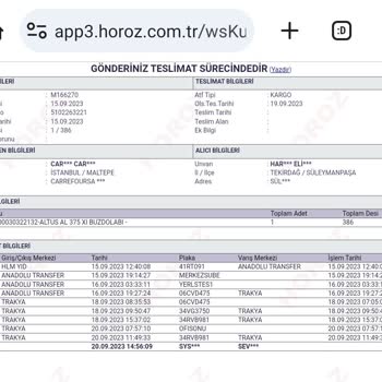Horoz Lojistik Teslimatı Bir Türlü Alamıyorum