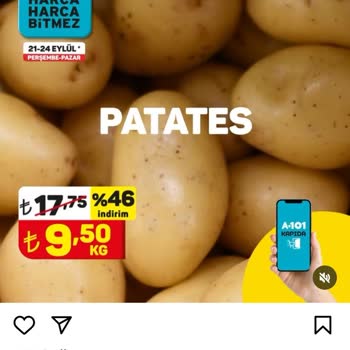 A101’den Aldığım Patates Fiyat Farkı