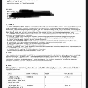 Vivense Planlanamayan Teslimat Tarihi