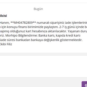 Morhipo Keyfi İptal Ettiği Siparişimin Parasını 9 Gündür İade Etmiyor!