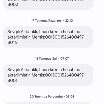 Akbank'tan Sürekli Olarak Ticari Krediniz Hesaba Aktarılmıştır Şeklinde SMS Alıyorum!