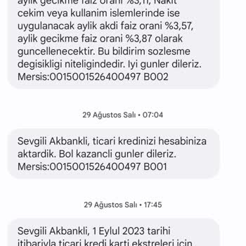 Akbank'tan Sürekli Olarak Ticari Krediniz Hesaba Aktarılmıştır Şeklinde SMS Alıyorum!
