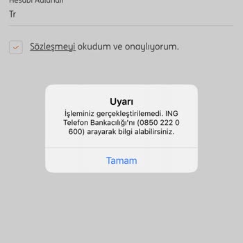 ING Vadeli Hesap Açamıyorum
