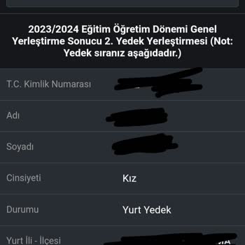 Gençlik Ve Spor Bakanlığı KYK Yurt Yedek Çıkmaması