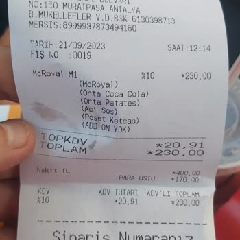 McDonald's Yanlış Menü Paketi