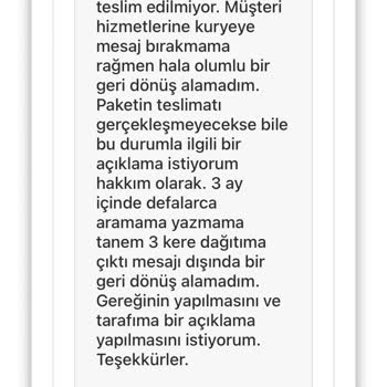 AGT Kurye (aynigunteslim.com) 3 Aydır Paketimin Teslim Edilmemesi!