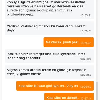 Köfteci Yusuf Migros Yemek'ten Verdiğim Siparişle İlgili Yaşadığım Sorunlar