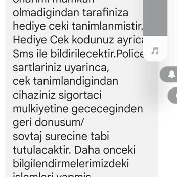 Gulf Sigorta Hediye Çeki Şikayetçiyim