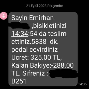 Bisim Akıllı Bisiklet Kullanma Sistemi Haksız Kullanma Ücreti