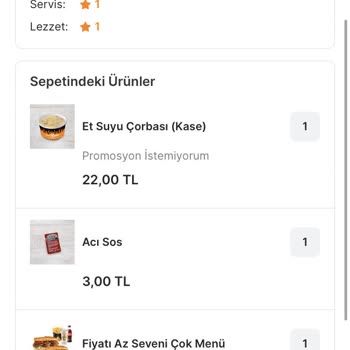 Köfteci Yusuf Ürün Eksik Geldi