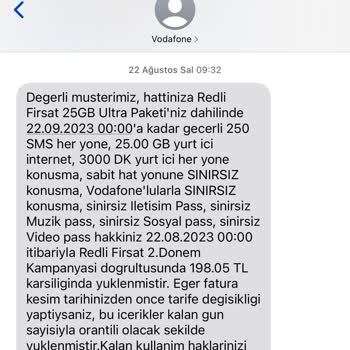 Vodafone Tarife Yanıltmacası Ve Sonradan Artırılan Tutar