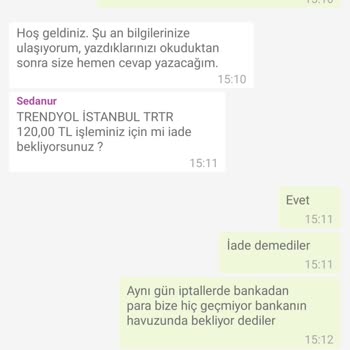 Trendyol Yemek Trendyol Sipariş İptali Ve Ücret İadesinin Yapılmaması