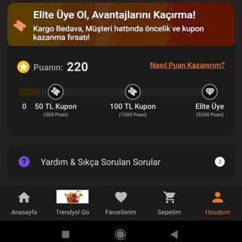 Trendyol Elite Üyelik Sebepsiz Yere Puan Düşürülmesi