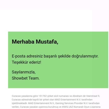 Showbet Parama El Konuldu