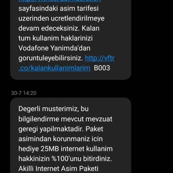 Vodafone Alınan Haksız Kazancın İadesi