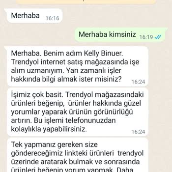 Trendyol Yabancı Numaradan Gelen WhatsApp Mesajı