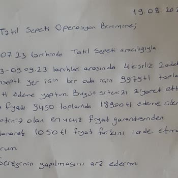 Tatil Sepeti En İyi Fiyat İlgisizliği