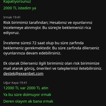 Exxenbet215 Hesabımdaki Parayı Çektirmiyorlar