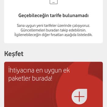 Vodafone Tarife Değişikliği Yapamıyorum