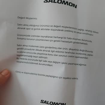 Salomon Ayakkabı 5 Aylık Ayakkabı Açıldı Firma Kabul Etmiyor