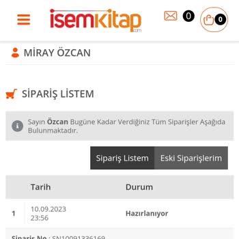 İsem Kitap Kitapların Hala Kargoya Verilmemesi