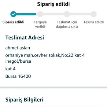Amazon Ürün Kargoya Verilmedi.