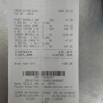 Hakmar Gıda Kasada 6 Adet Olan Ürünü 6 Paket Olarak Geçildi.