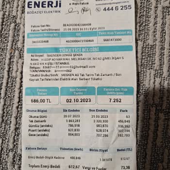 CK Boğaziçi Elektrik 2 Aylık Okuma Ve Yüksek Fatura