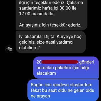 Dijital Kurye Teknoloji Hizmetleri A. Ş. Evraklarımı Teslim Etmiyor