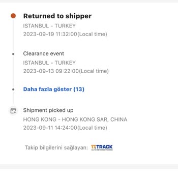 Alibaba Para İademi Yapmıyor