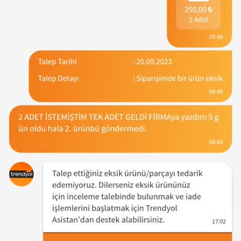 Trendyol Eksik Ürün Gönderilmiyor