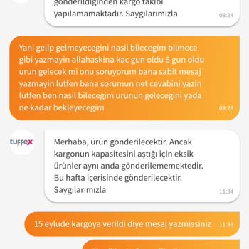 Tuffex Eksik Ürün Gönderilmiyor