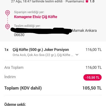 Yemek Sepeti Parasını Aldığı Siparişi Teslim Etmedi!